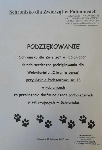 Podziękowanie