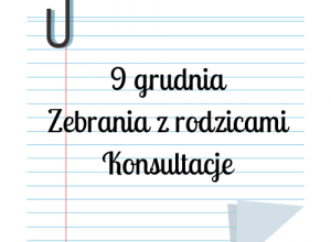 Infirmacja o zebraniach z rodzicami